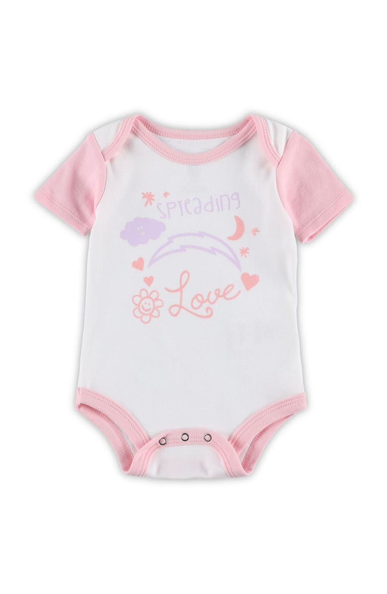 Outerstuff Girls Newborn & Infant White Los Angeles Chargers Spreading Love Bodysuit and Tutu Leggings Set, Alternate, color,