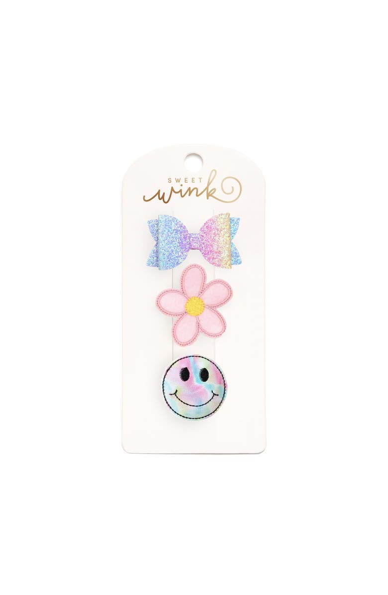 Sweet Wink Good Vibes Clip Set, Main, color, Pink