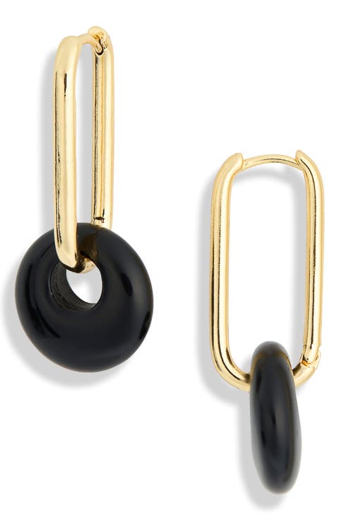 Disc Drop Hoop Earrings