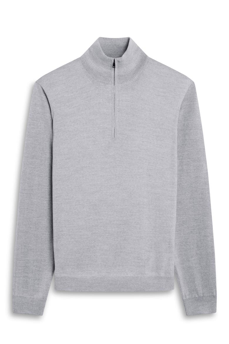 Fred Quarter Zip Merino Wool Sweater, Alternate, color, PLATINUM