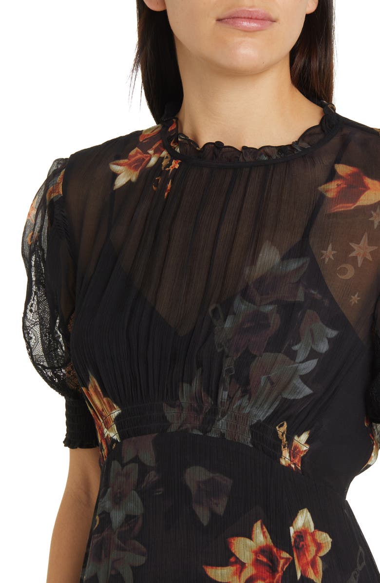 AllSaints Laverna Stargazer Floral Print Dress, Alternate, color, 