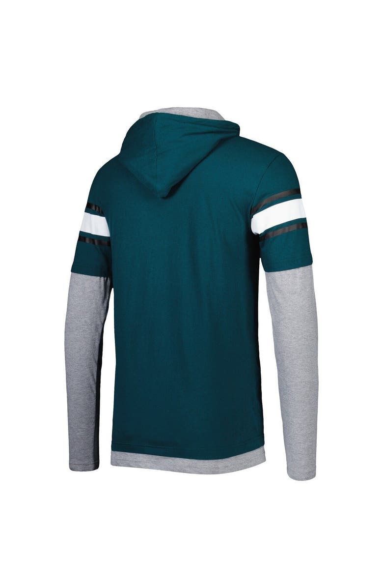 New Era Men's New Era Midnight Green Philadelphia Eagles Long Sleeve Hoodie T-Shirt, Alternate, color, 