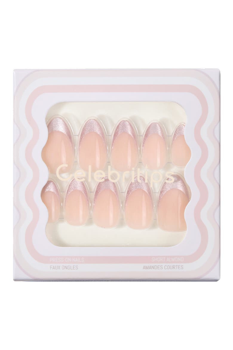 3D Sparkling Berry Short Almond Press-On Nails, Main, color, CLEAN GIRL VIBE