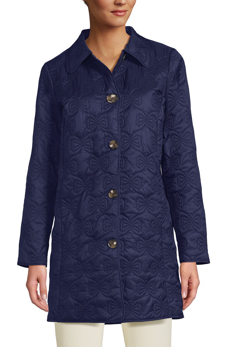 Lands' End Bow Quilted Insulated Coat, Alternate, color, 