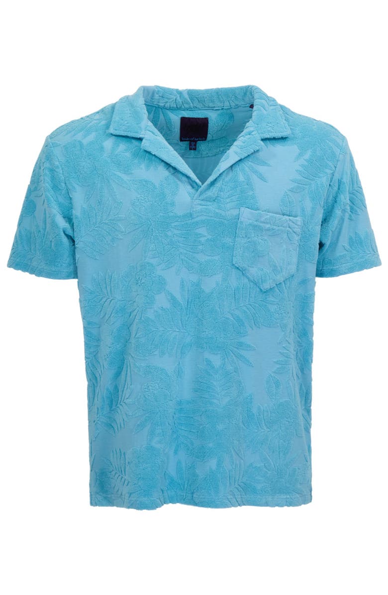 Lords of Harlech Farm Floral Towel Polo Shirt, Alternate, color, Teal