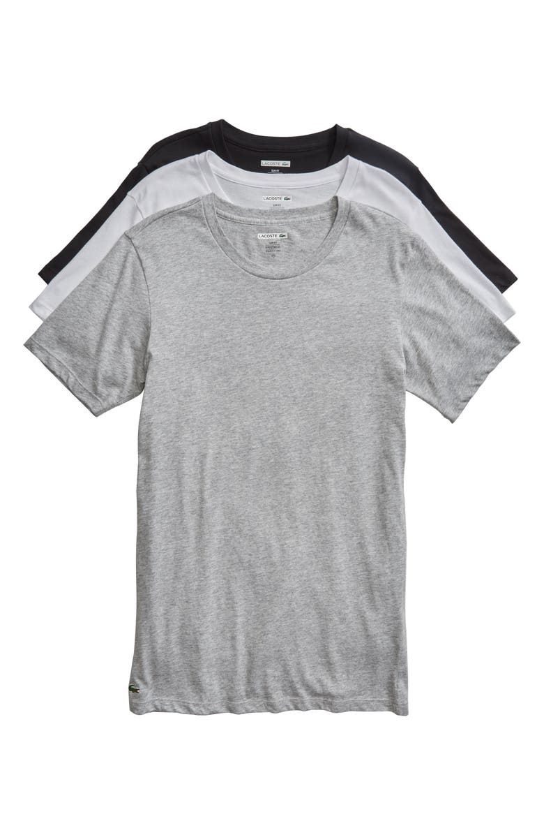 Lacoste 3-Pack Slim Fit Crewneck T-Shirts, Alternate, color, 