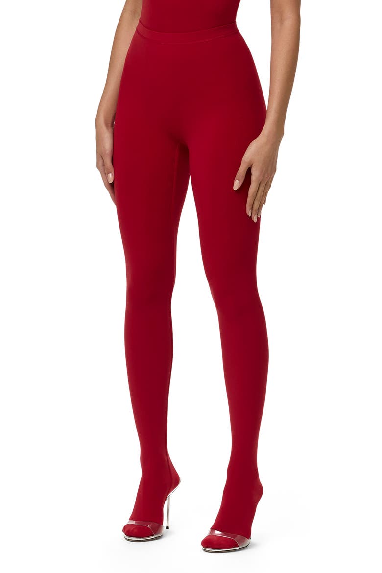 Closed Toe Leggings, Alternate, color, RUBY RED