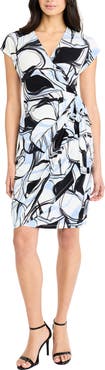 Maggy London Print Wrap Dress