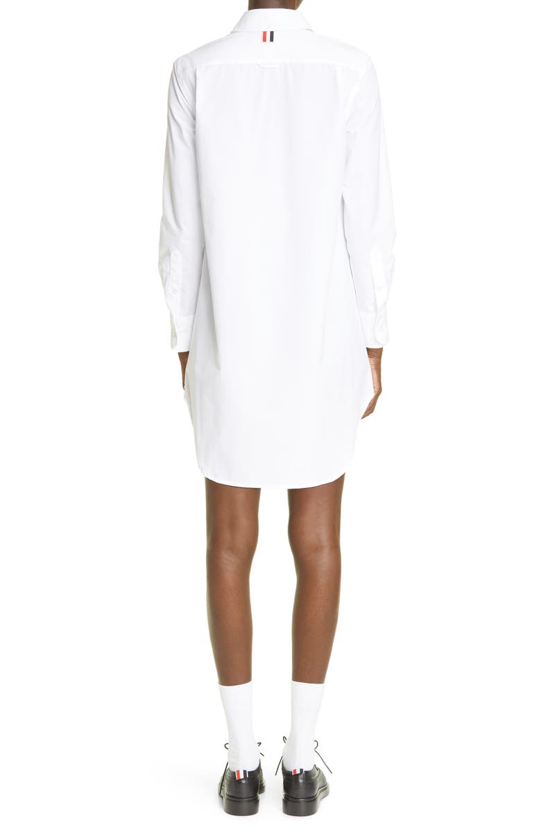 Thom Browne Long Sleeve Oxford Shirtdress, Alternate, color, White