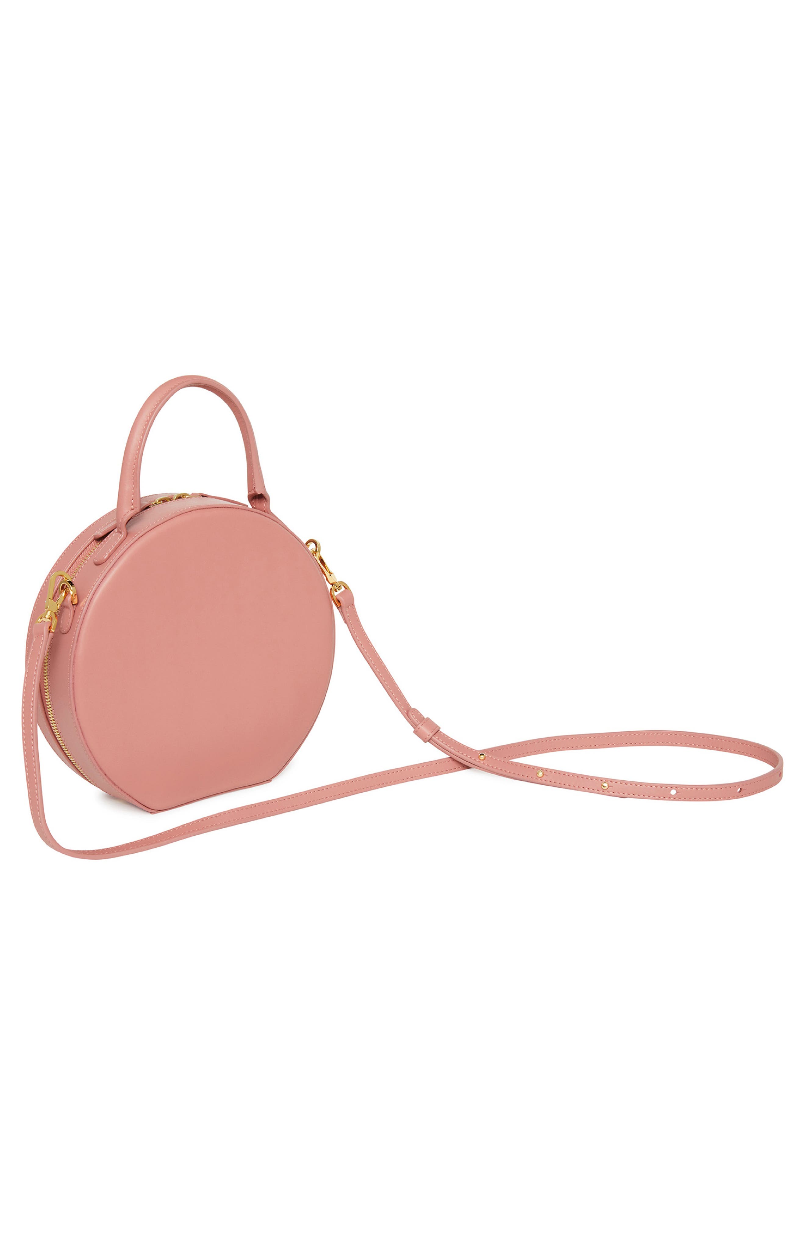 Mansur Gavriel Calfskin Leather Circle Crossbody Bag, Alternate, color, Blush