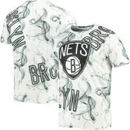 FISLL Men's FISLL White/Black Brooklyn Nets Asymmetric Bold Smoke T-Shirt