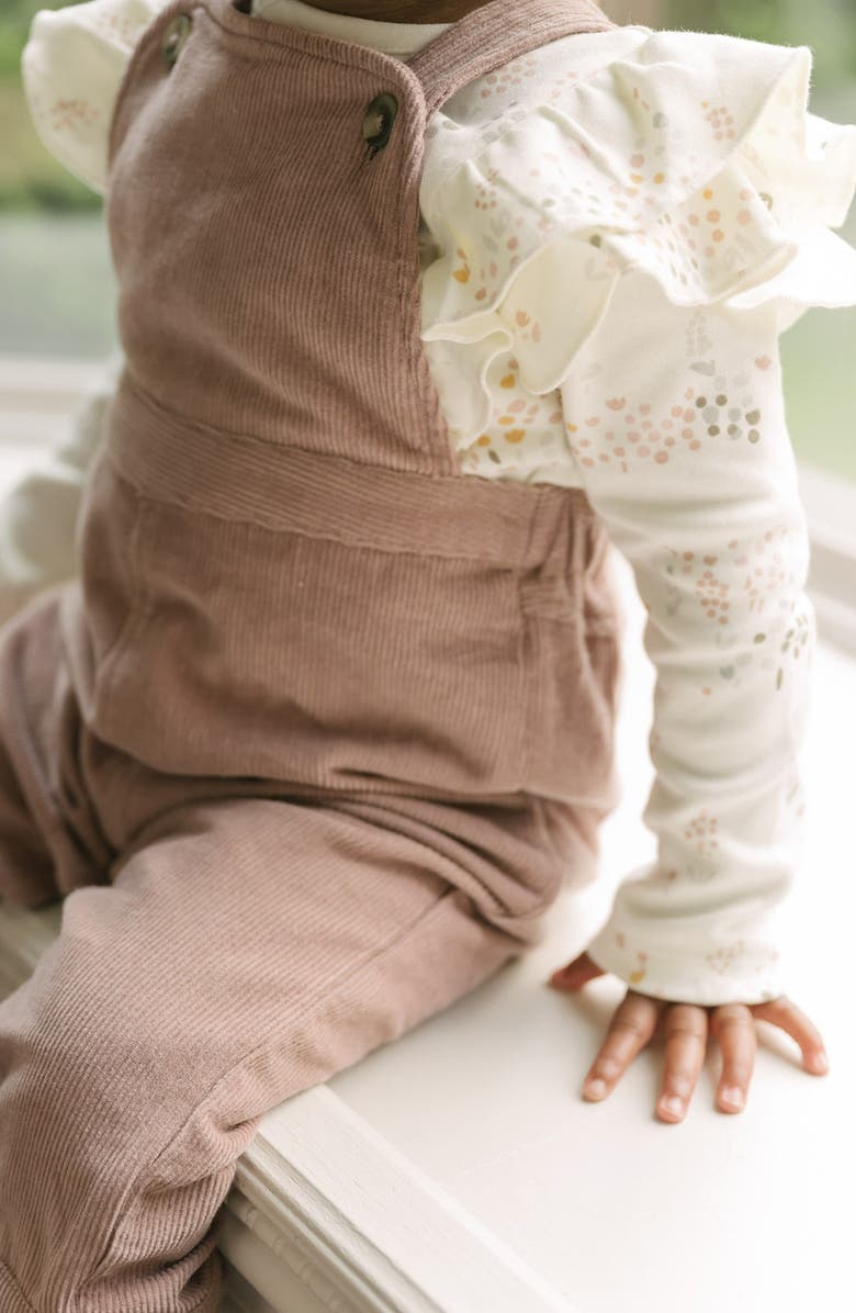 Pehr Organic Cotton Corduroy Overalls, Alternate, color, Thistle