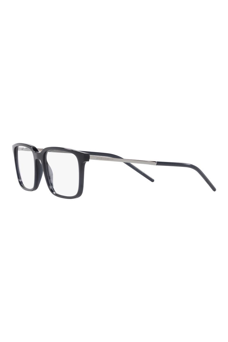 55mm Rectangular Optical Glasses, Alternate, color, ROSE GOLD BLK