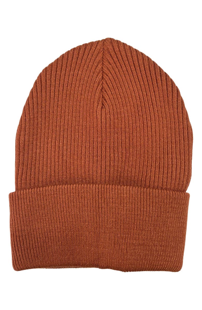MARCUS ADLER Rib Cuff Knit Beanie, Main, color, Rust