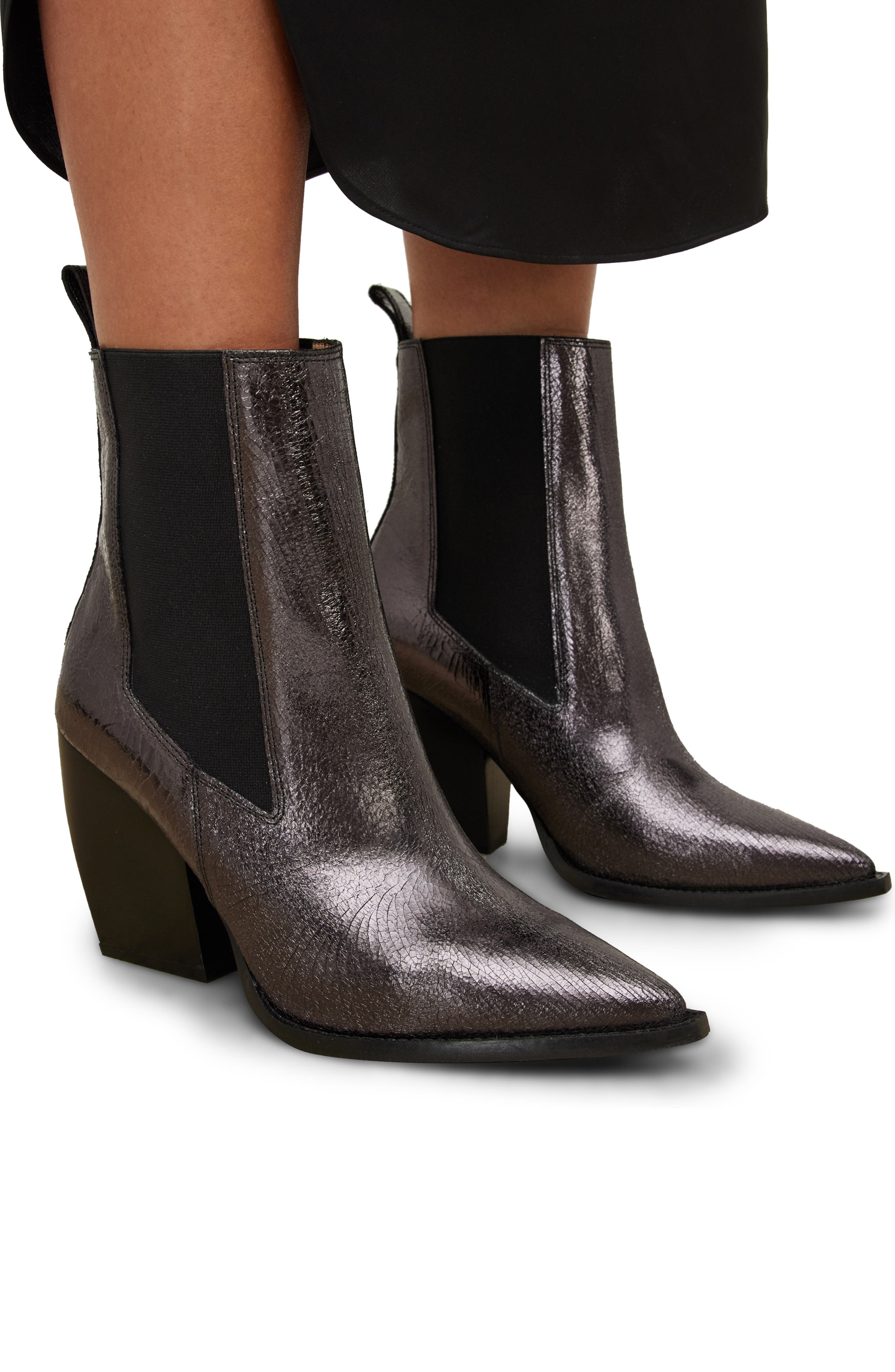 AllSaints Ria Chelsea Boot, Alternate, color, Gunmetal Grey