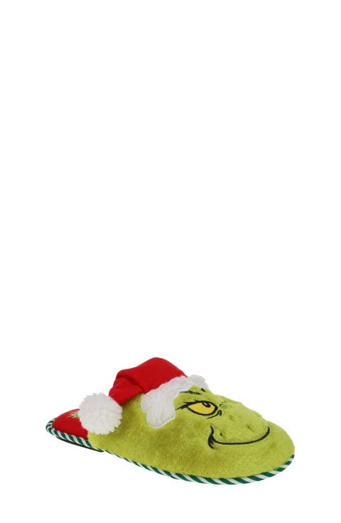 Kids' Grinchmas Smiley Faux Fur Slipper (Toddler, Little Kid & Big Kid)