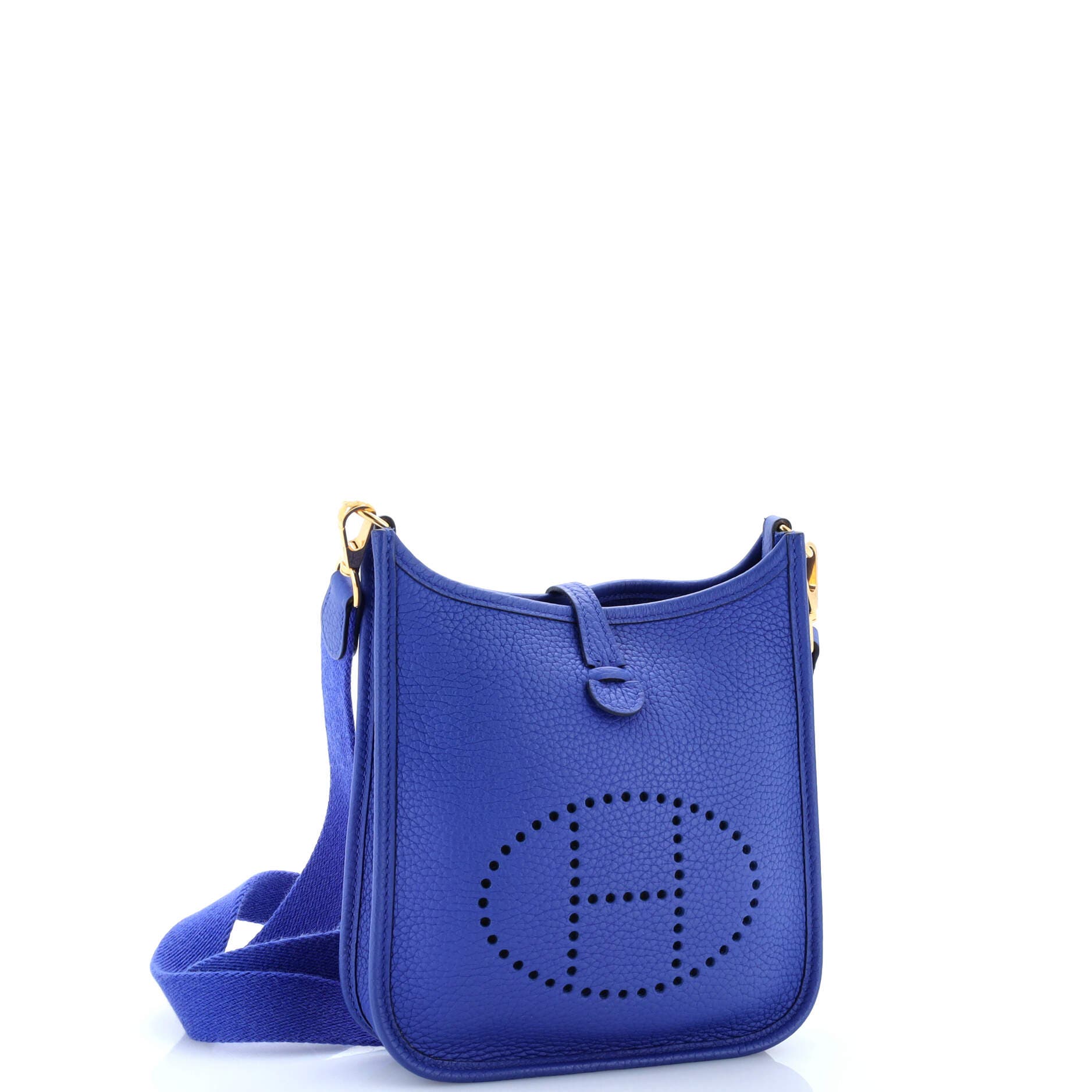 Pre-Owned Hermes Evelyne Bag Gen III Clemence TPM, Alternate, color, Bleu Electrique