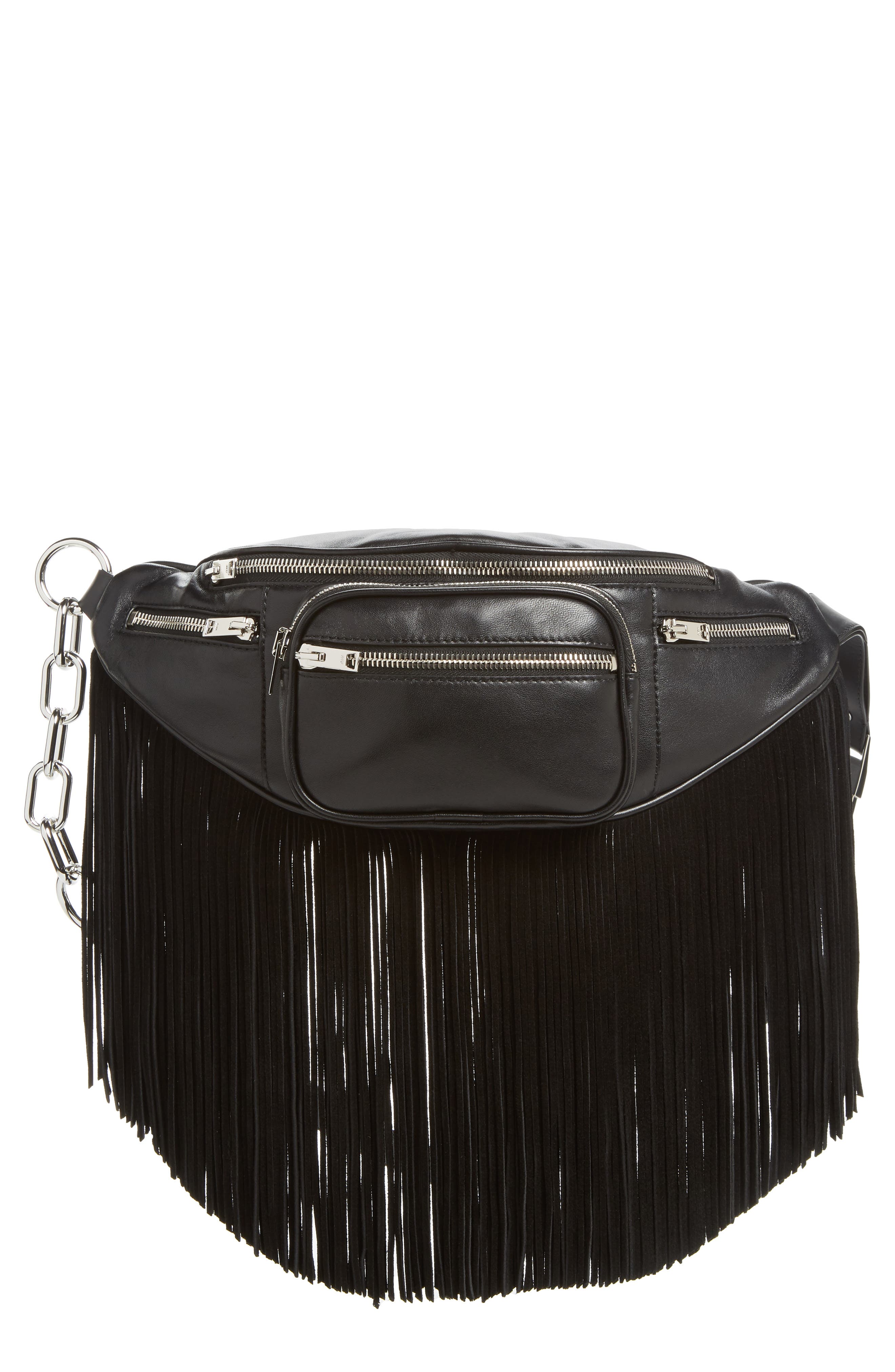 Alexander Wang Attica Fringe Lambskin Leather Fanny Pack, Main, color, 