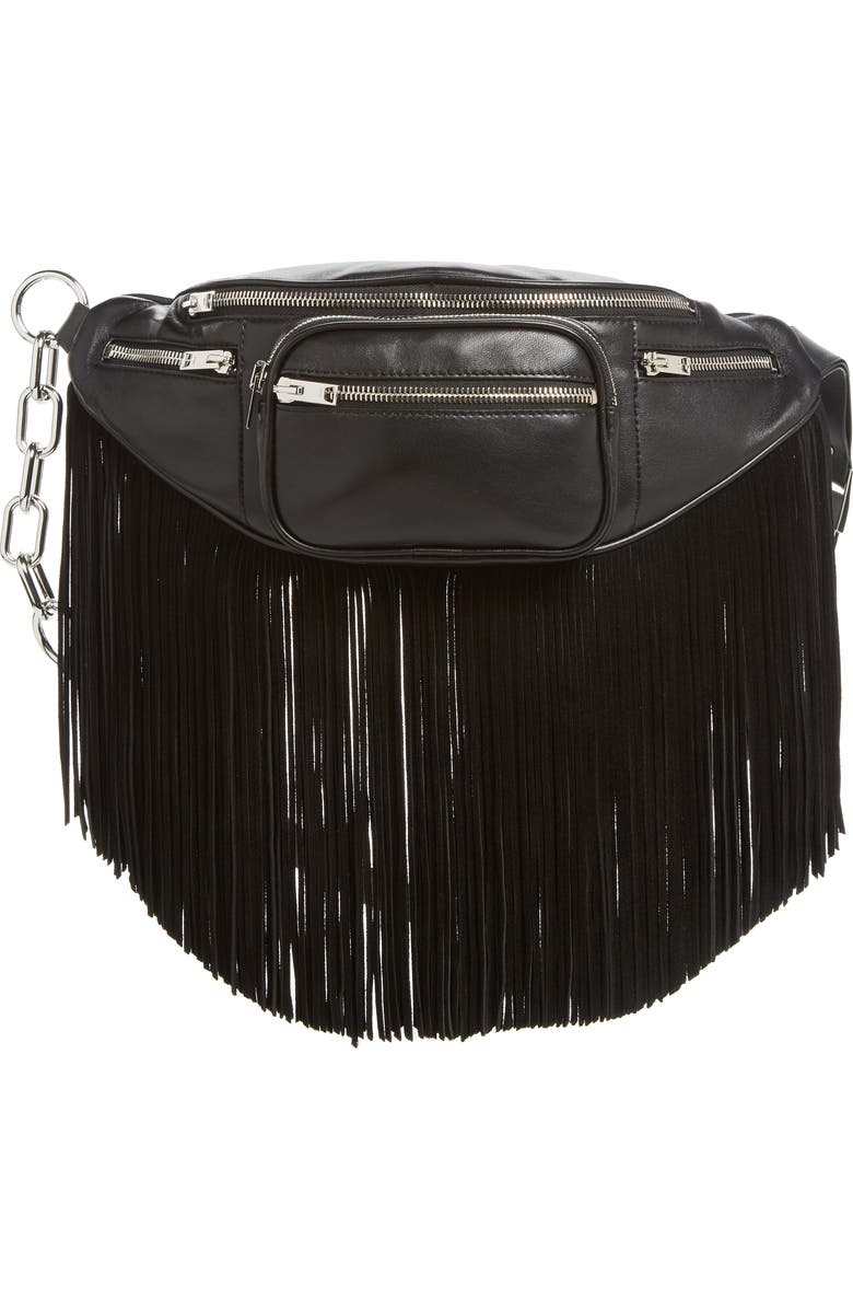 Alexander Wang Attica Fringe Lambskin Leather Fanny Pack, Main, color,