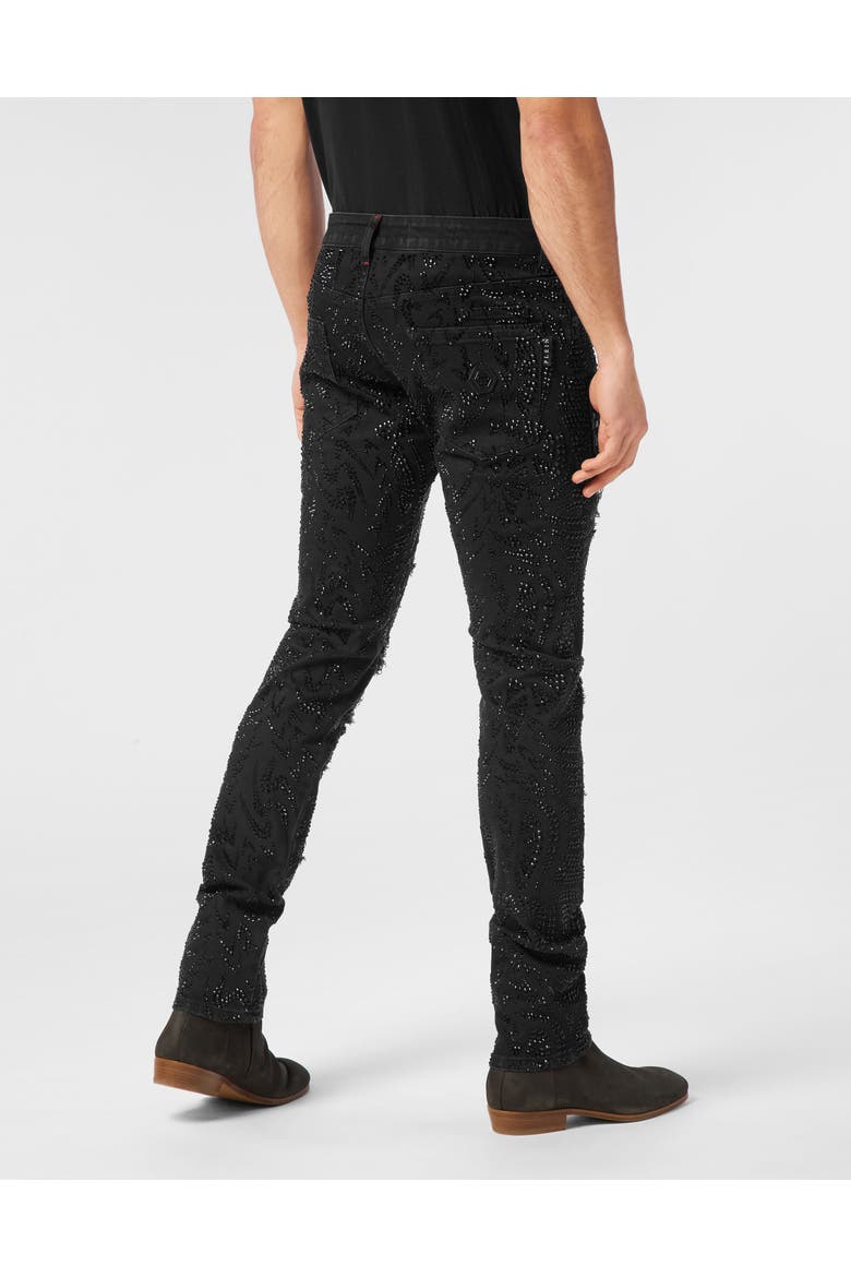 Denim Trousers Rock Star Tribal Strass Men, Alternate, color, SummerNight
