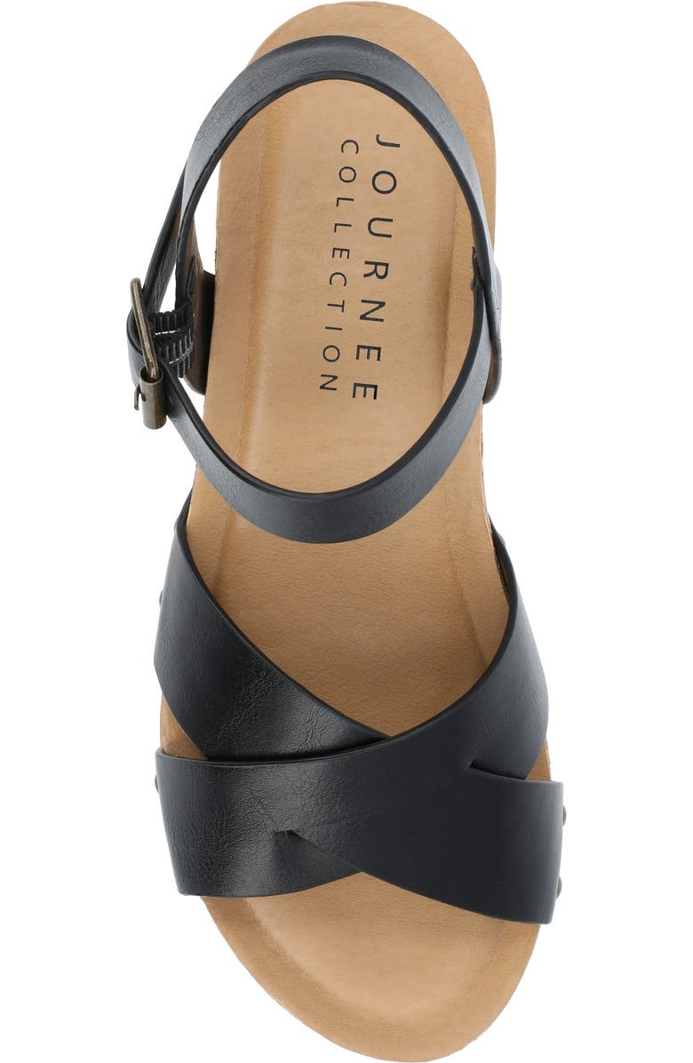 Journee Collection Platform Sandal, Alternate, color, Black