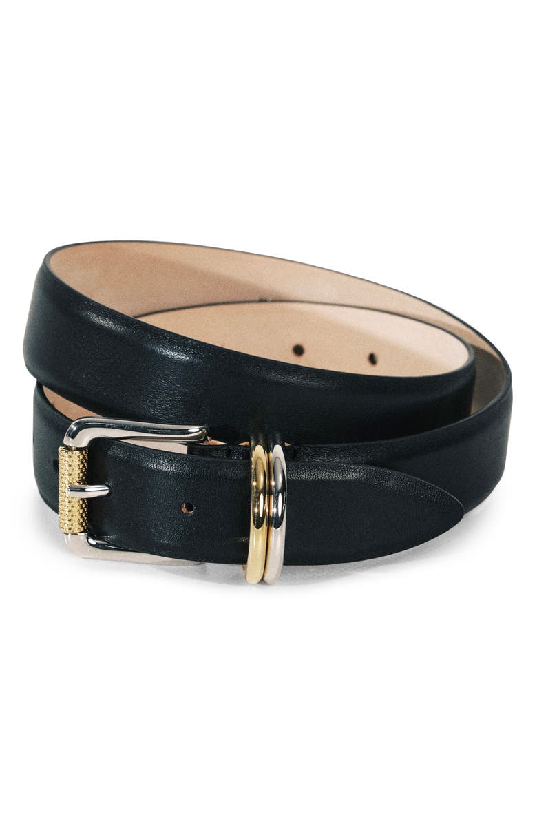 Déhanche Alegra Leather Blet, Alternate, color, Black/ Mixed Metal