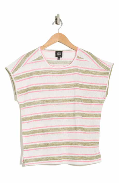 Bobeau Caty Relaxed Stripe Slubbed T-Shirt