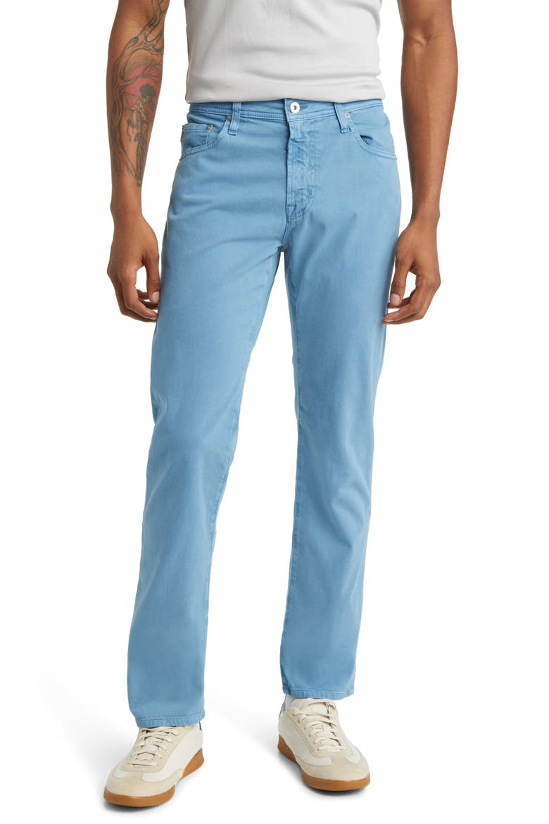 Tellis Stretch Sateen Modern Slim Pants (Nordstrom Exclusive), Main, color, SULFUR CLEAR SKIES