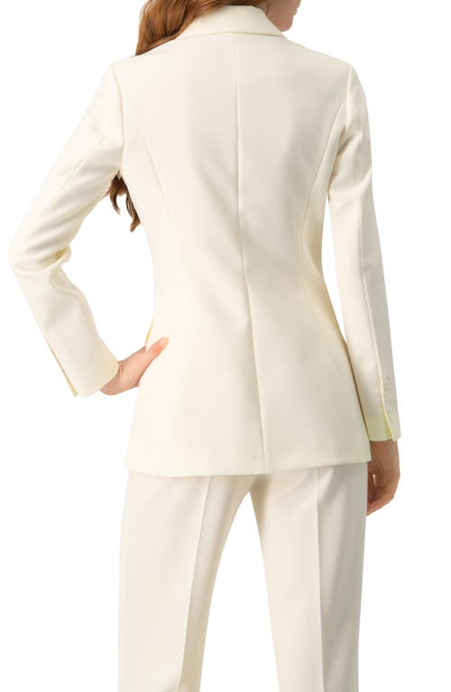 Ivonne Single-button Solid Blazer In White