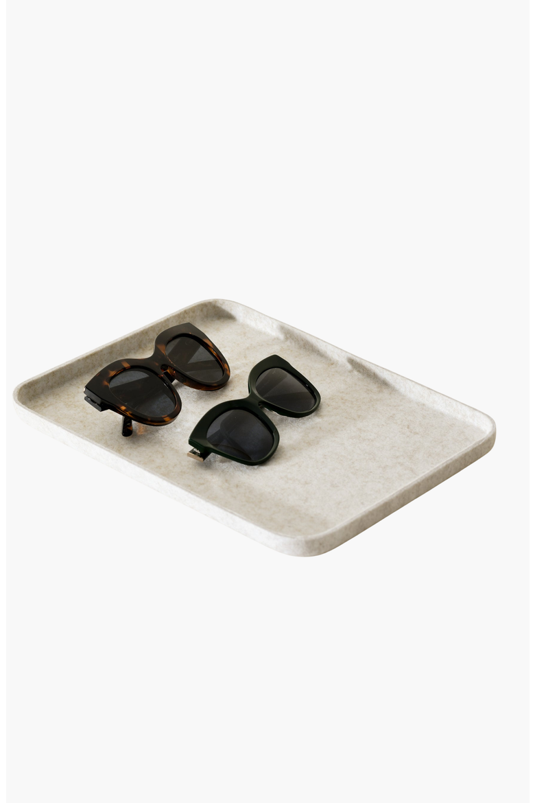 The Sculpted Bin - Wide with Lid, Alternate, color, Stone