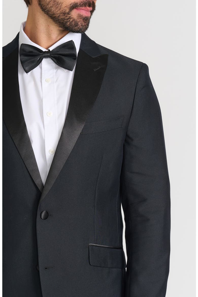 Peak Lapel Slim Fit Tuxedo Jacket, Alternate, color, BLACK