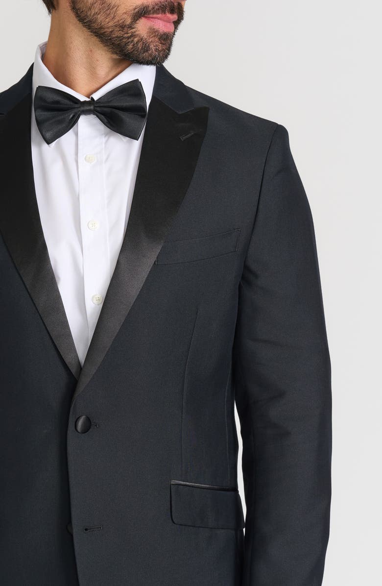 SAVILE ROW CO Peak Lapel Slim Fit Tuxedo Jacket, Alternate, color, Black