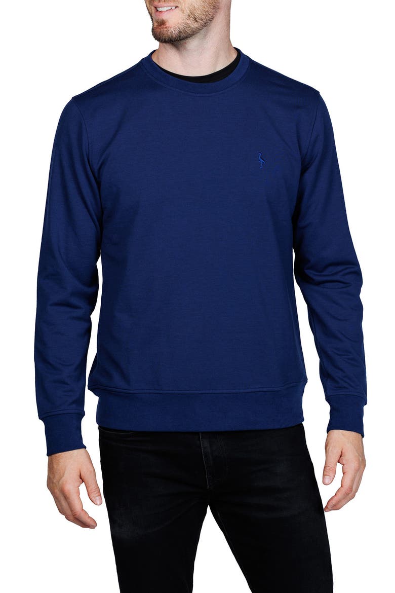 Fleece Crewneck Sweater, Main, color, NAVY