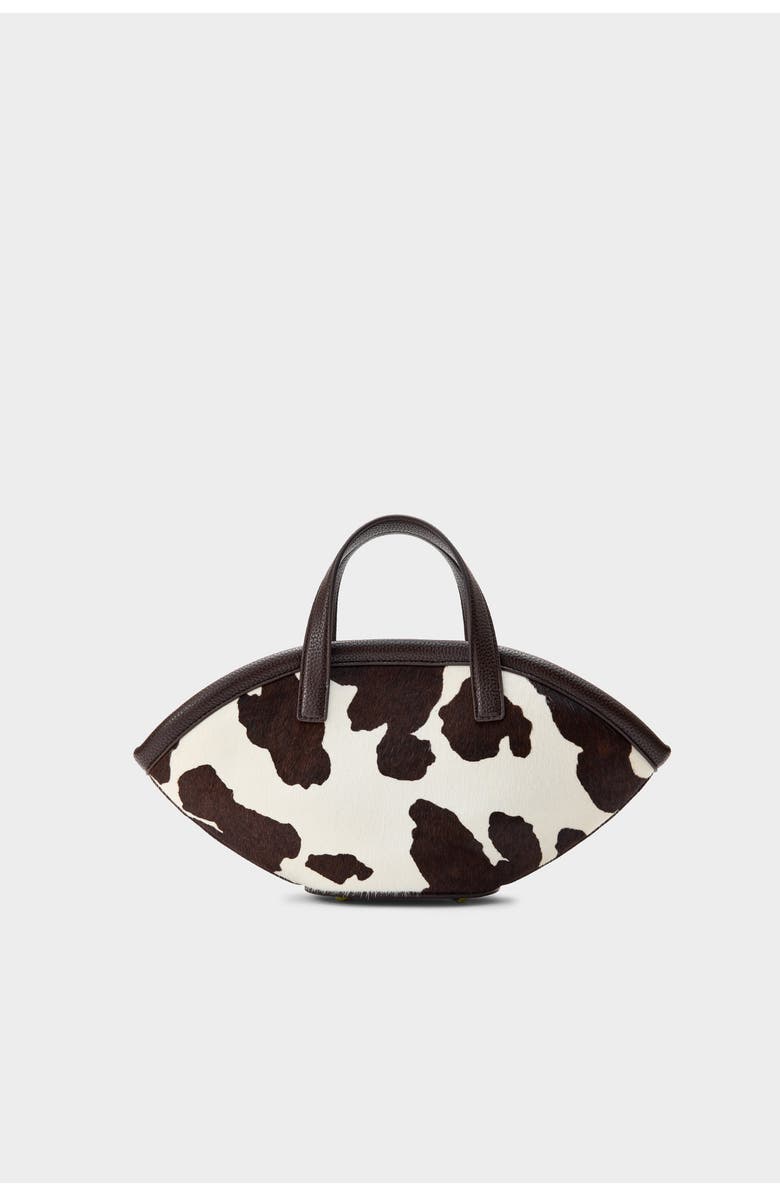 SIMONMILLER SIMON MILLER Haircalf Mini Mercado Tote in Cow Print, Alternate, color, Cow Print