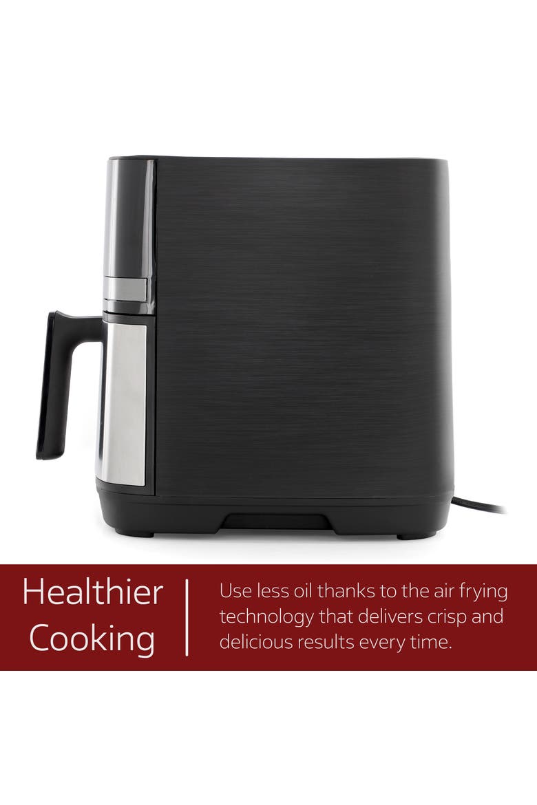 8.5 Quart Bundle Electric Air Fryer in Black and Stainless Steel with 125 Piece Paper Liners, Alternate, color, Black