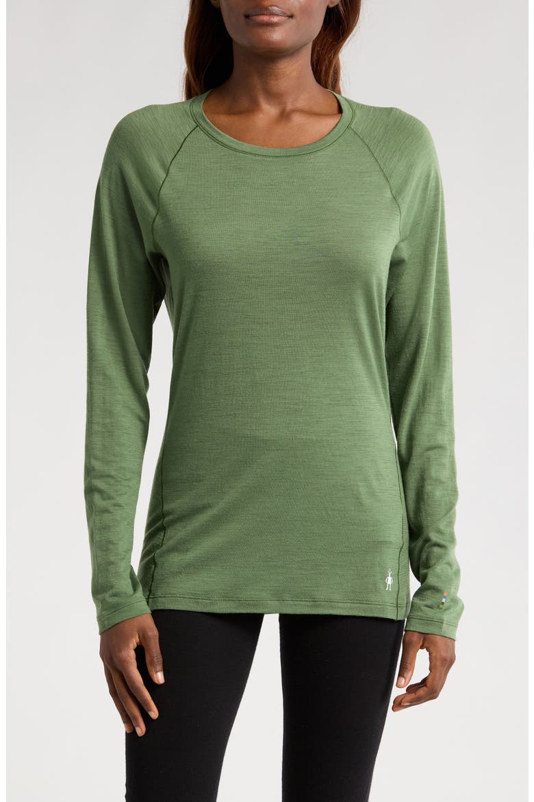 Classic Thermal Long Sleeve Merino Wool Base Layer T-Shirt, Main, color, FERN GREEN