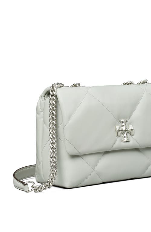 Tory Burch Small Kira Diamond Quilted Convertible Leather Shoulder Bag In Silver
