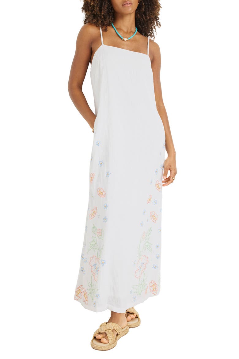 Rhea Embroidered Sundress, Main, color, WHITE