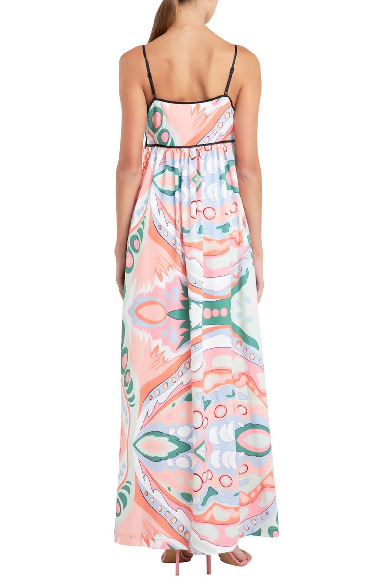 English Factory Abstract Print Empire Waist Maxi Dress, Alternate, color, Pink Multi