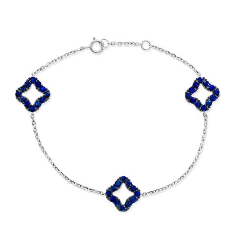 14K Gold 1.86cttw Blue Sapphires Bracelet