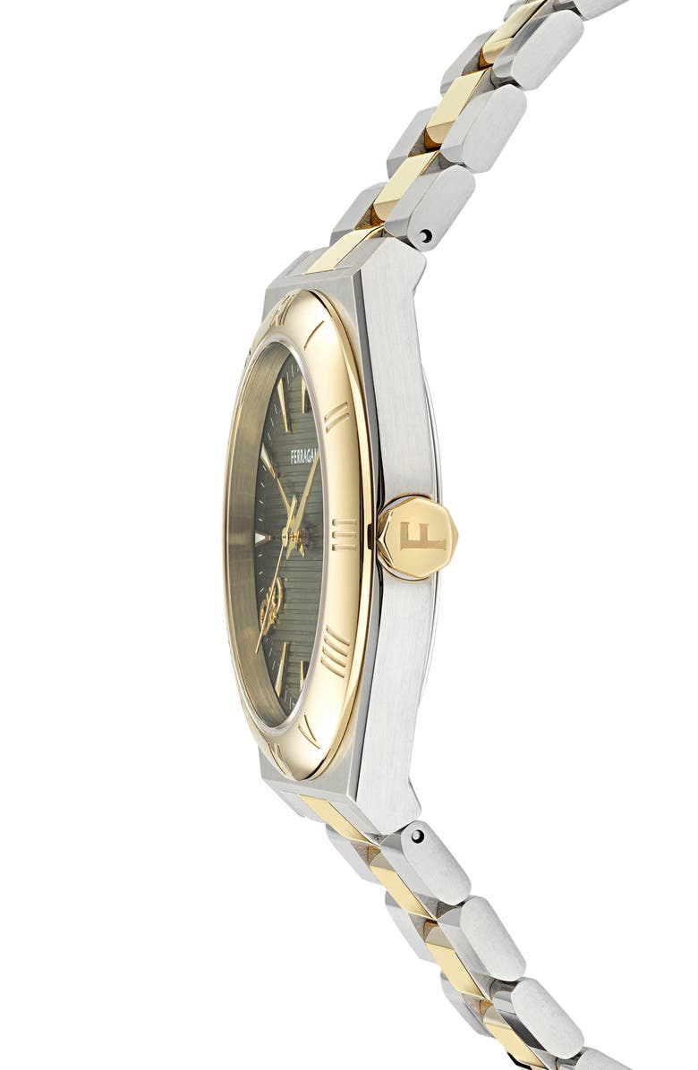 FERRAGAMO Vega Upper East Two-Tone Bracelet Watch, 40mm, Alternate, color, 