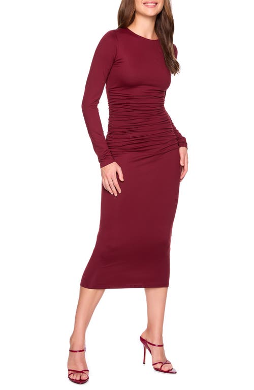 Susana Monaco Long Sleeve Midi Dress In Burgundy