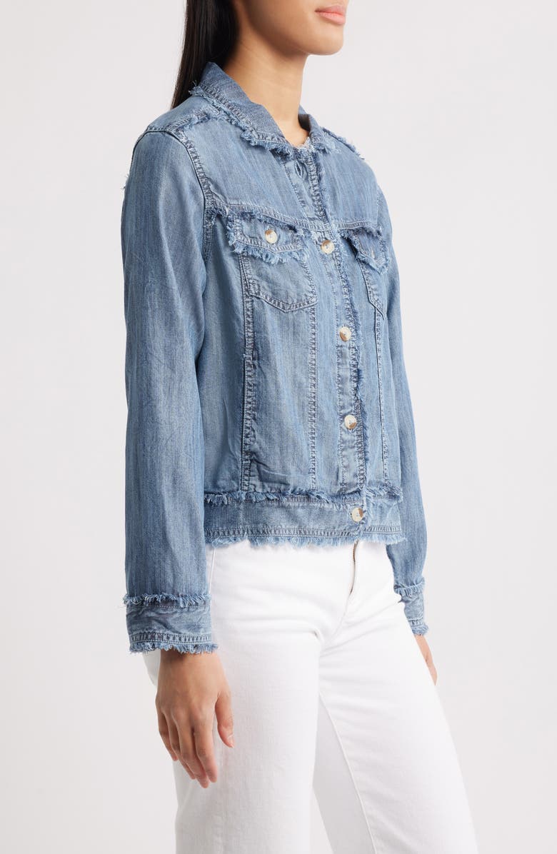 Hatley Acid Wash Frayed Trim Denim Jacket, Alternate, color,