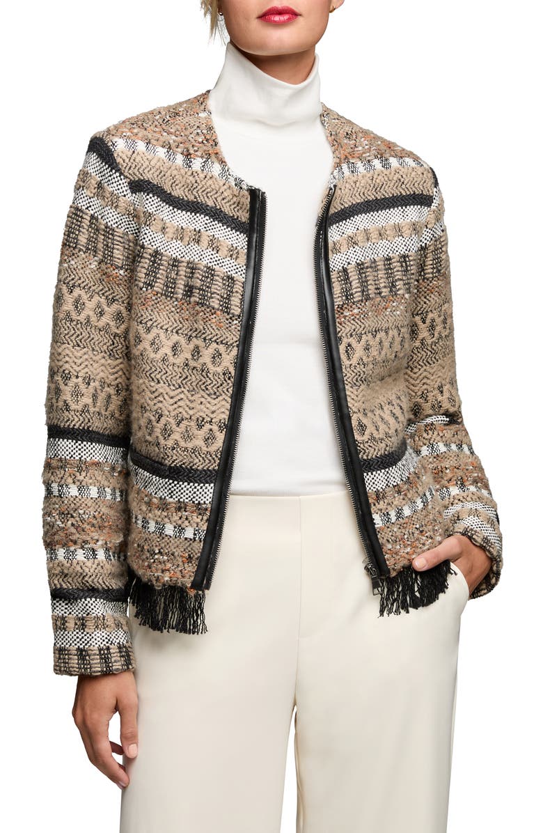 NIC+ZOE Woven Zip Jacket, Main, color, Neutral Multi