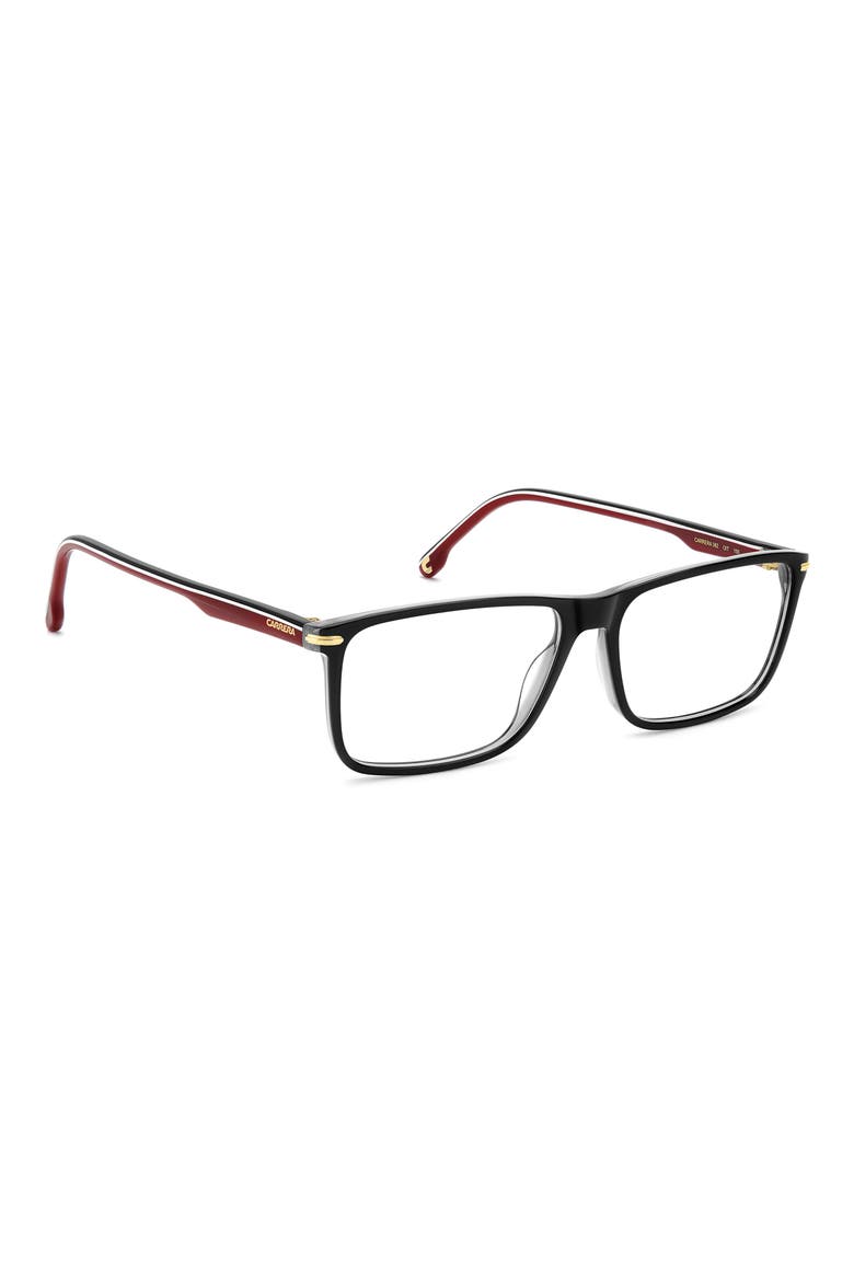 57mm Rectangular Optical Glasses, Alternate, color, BLACK RED