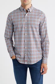 johnnie-O Hartwick Plaid Nylon Blend Button-Down Shirt