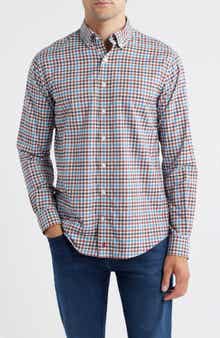 johnnie-O Hartwick Plaid Nylon Blend Button-Down Shirt