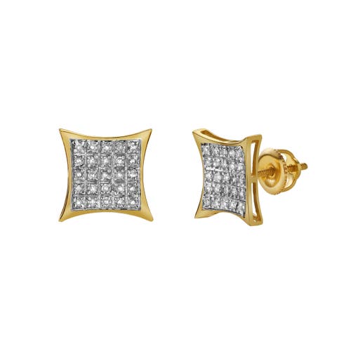 Luvmyjewelry Devaneio 10k Yellow Gold Diamond Unisex Earrings In 10k Yellow Gold