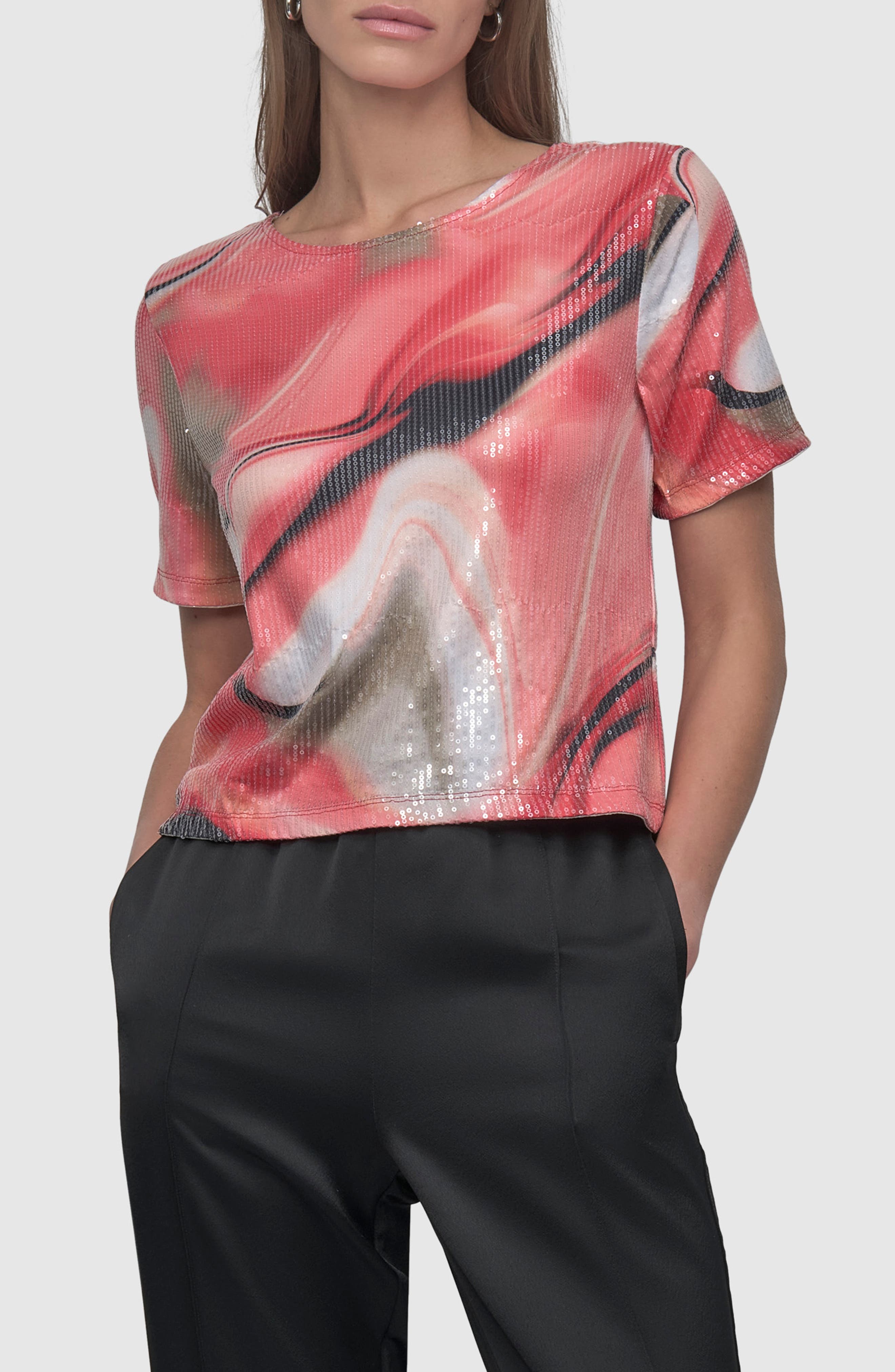 black sparkle top womens