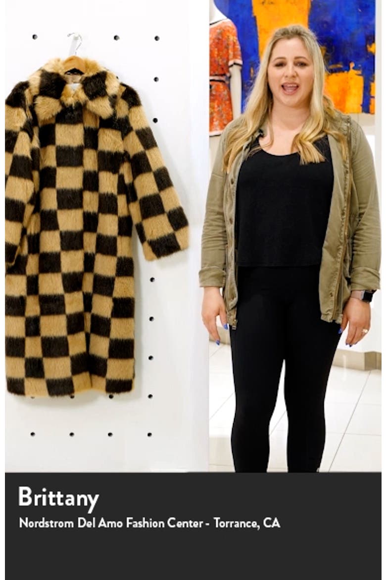 Nino Long Checkerboard Faux Fur Coat video